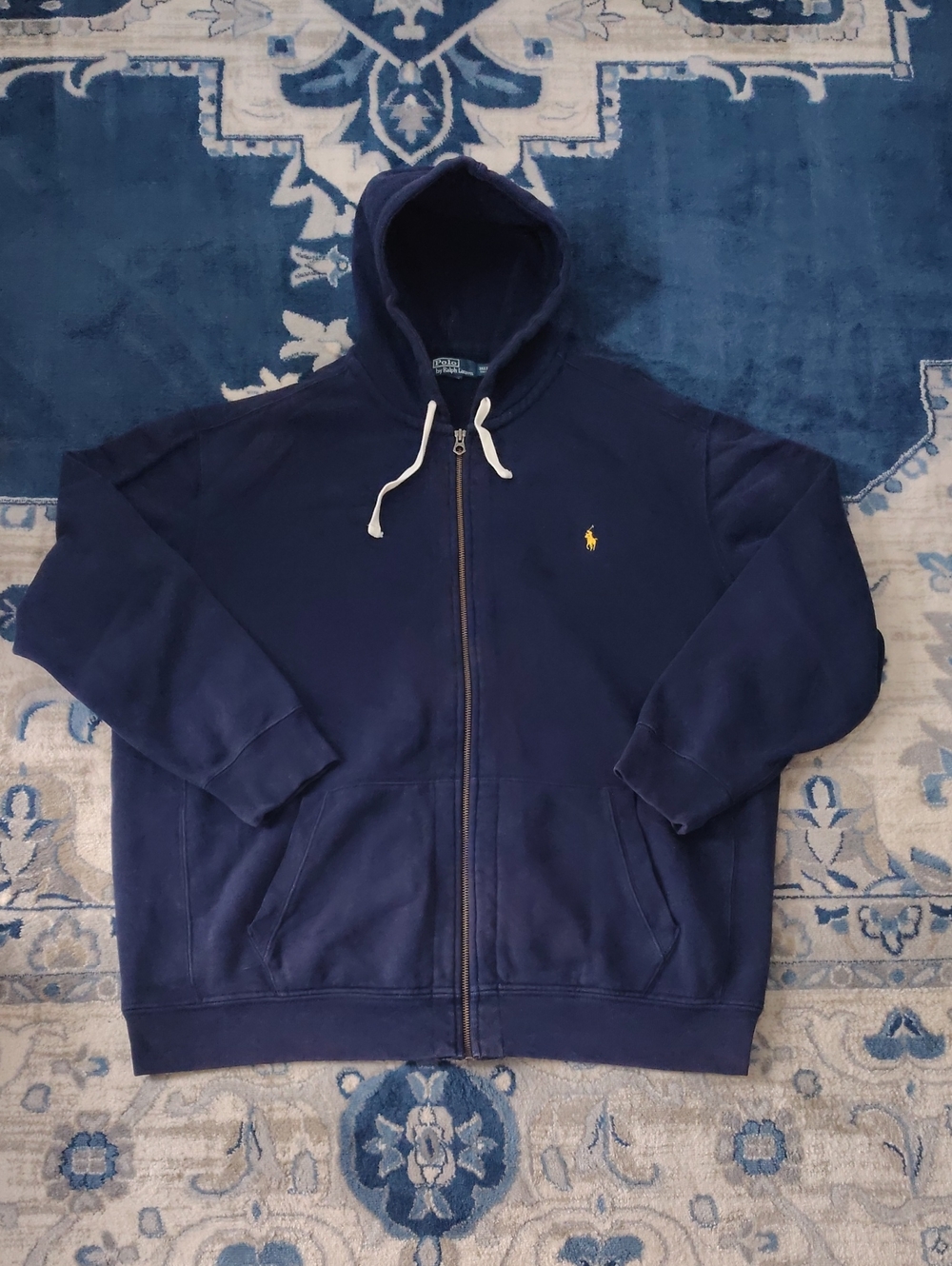 Ralph Lauren Navy Label Hoodie with White Polo Tag